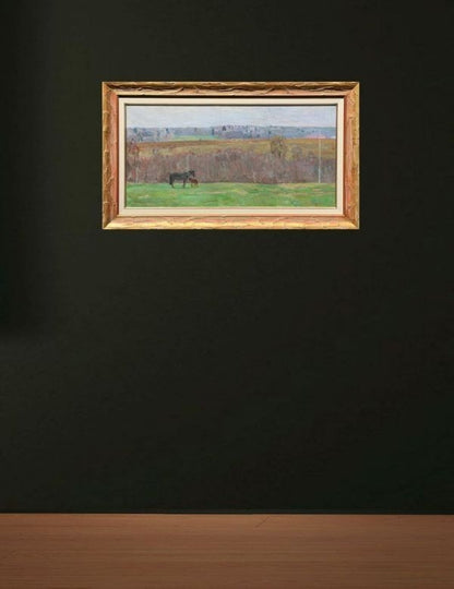 Nikolai Novikov First Spring 1974 Original Soviet Russian Oil Painting Horses