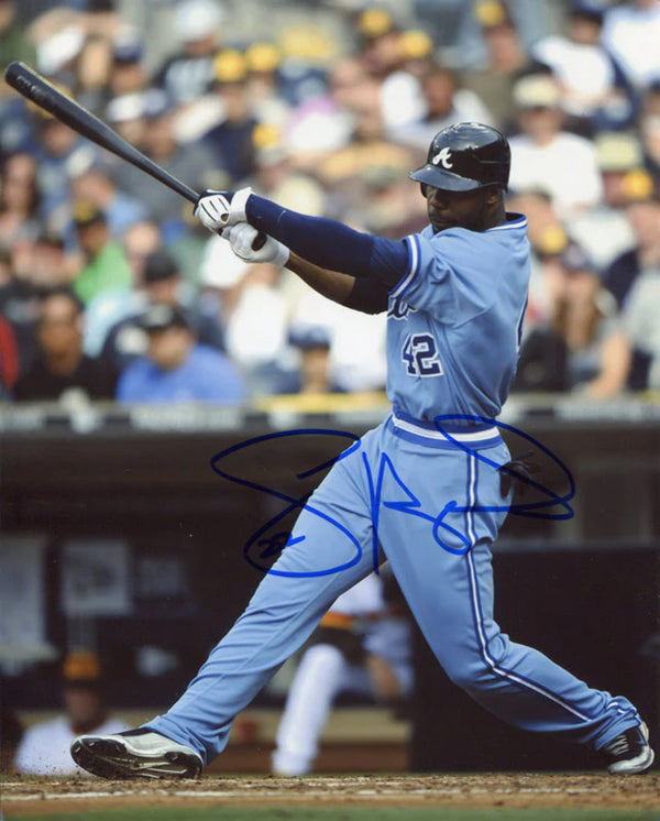 Jason Heyward Autographed 8x10 Hitting Photo