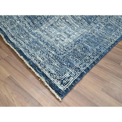 8'1"X10'2" Aegean Blue Garden Design Agra Hand Knotted 100% Wool Rug