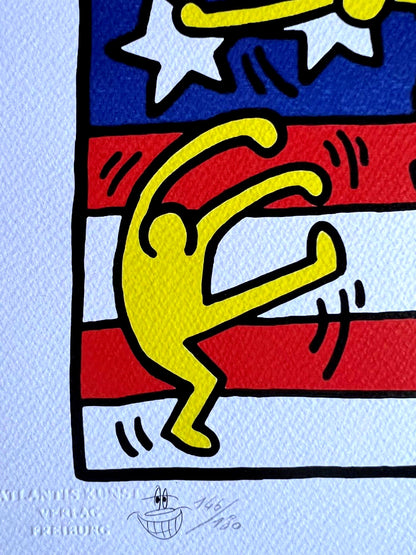 Keith Haring Lithograph Coa Signed Numbered By