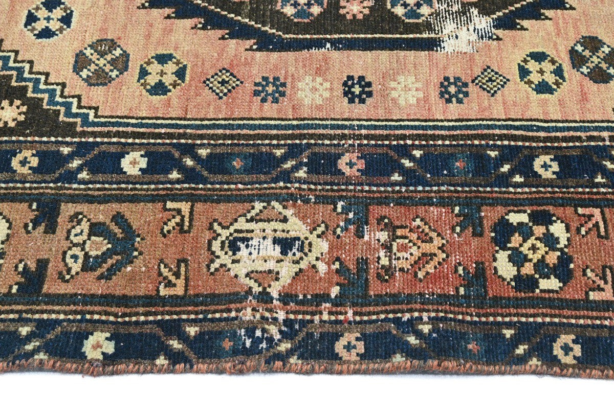 Rare Vintage Tribal Geometric Oriental Farmhouse Carpet Distressed 5x8 Rug