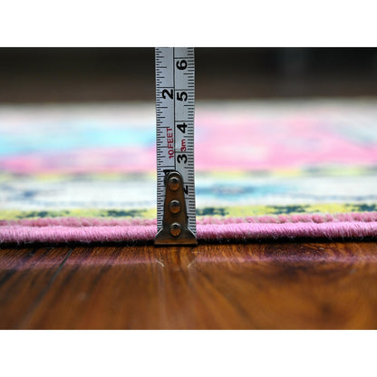 2'6"X15'6" Azalea Pink Pure Wool Fusion Kazak Runner Oriental Rug