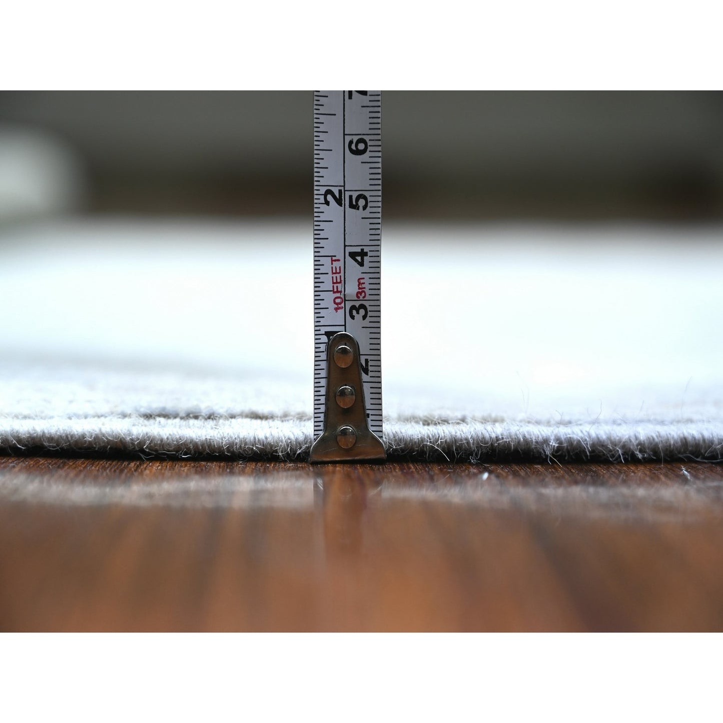 5'X6'9" Gray White Wash Peshawar Pure Wool Hand Knotted Rug