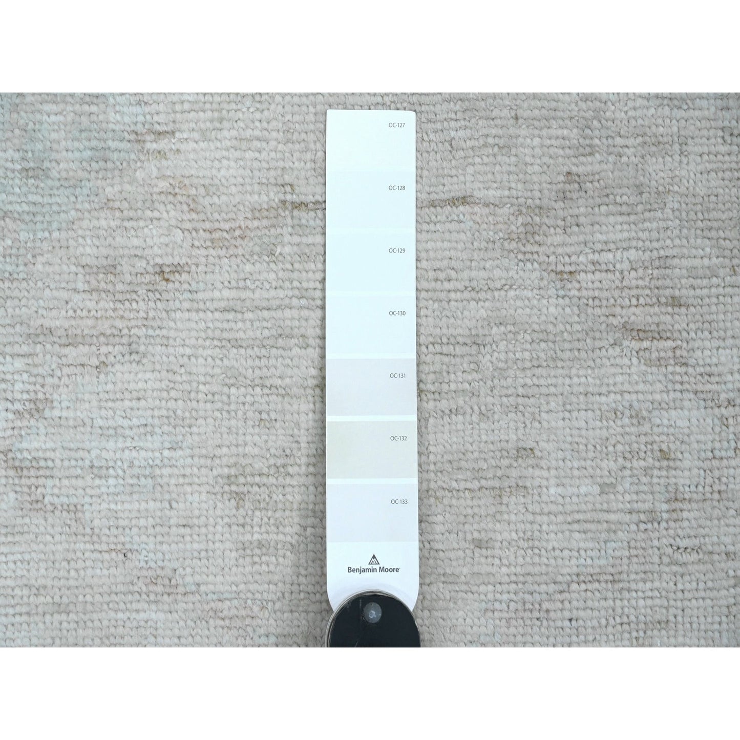 3'X9'7" Medium Gray Afghan Angora Oushak Hand Knotted All Wool Runner Rug