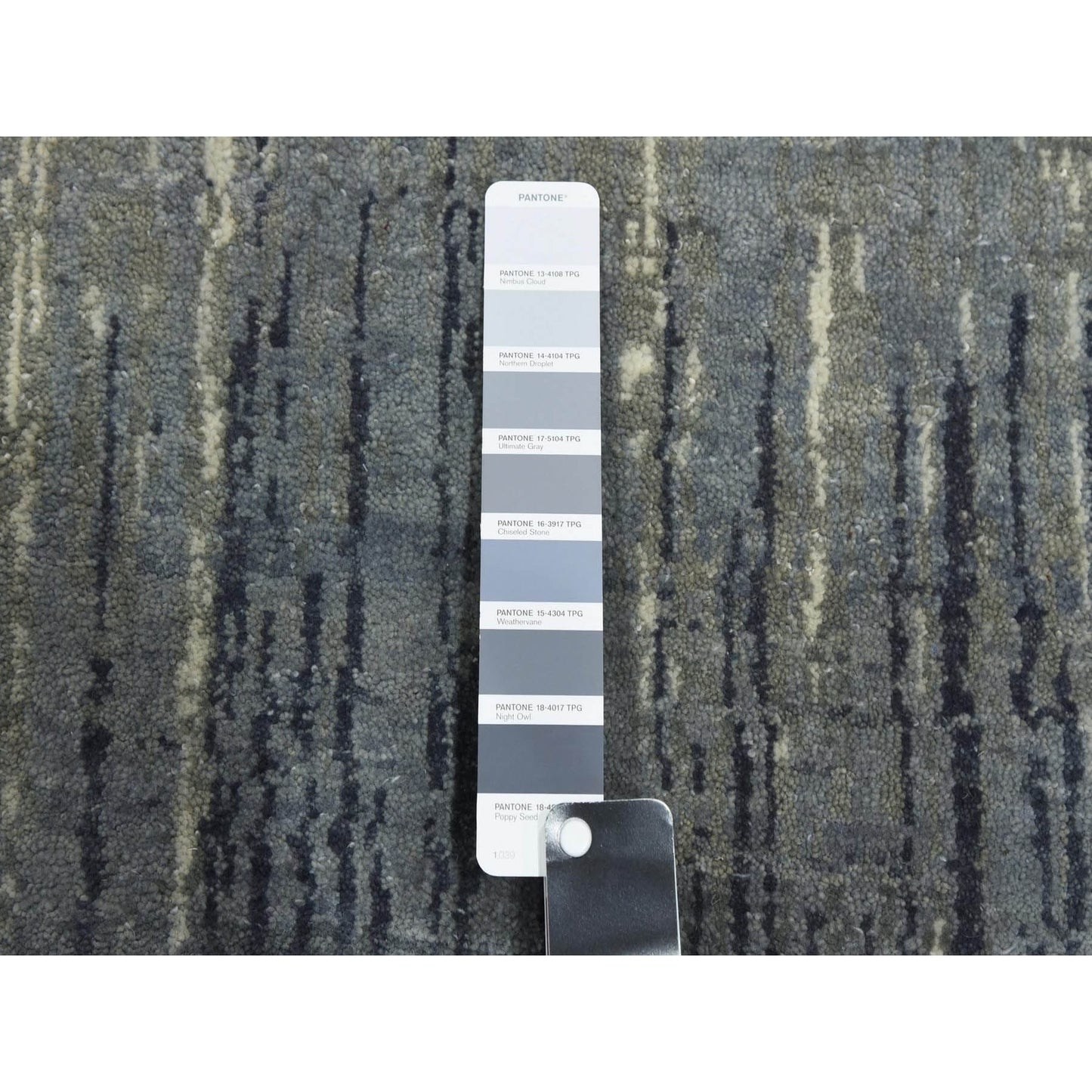 6'1"X9'2" Gray Modern Ombre Design Pure Wool Hand Knotted Rug