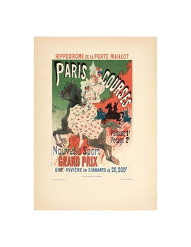 Original Vintage Poster Paris Course By Cheret For Affiches Illustrees 1896