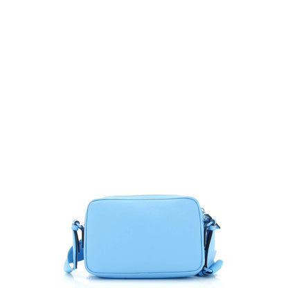 Gucci Front Zip Crossbody Bag Gg Rubber Effect Leather Small