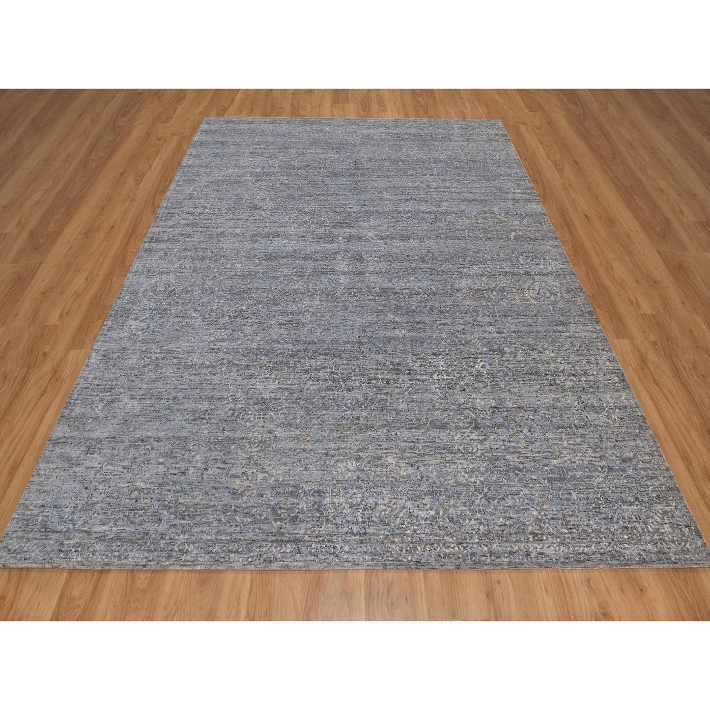 8'X10' Dove Gray Wool Rug Tone On Tone Design Modern Hand Knotted Oriental