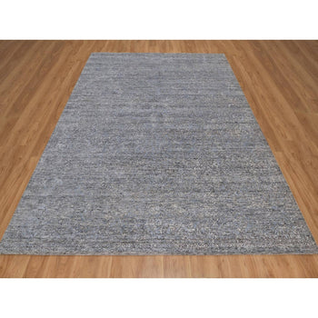 8'X10' Dove Gray Wool Rug Tone On Tone Design Modern Hand Knotted Oriental