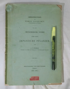 Eykman Phytochemische Notizen Japanische Pflanzen Tokyo University 1883 Rare