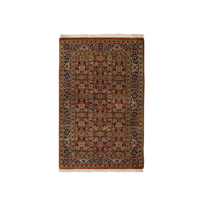 2'7"X4' Hand Knotted Herati 250 Kpsi Hand Spun New Zealand Wool Rug
