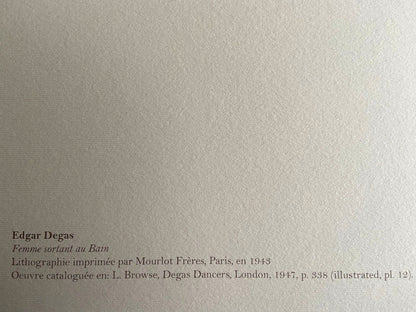Edgar Degas Lithograph Mourlot Coa 1943 Signed