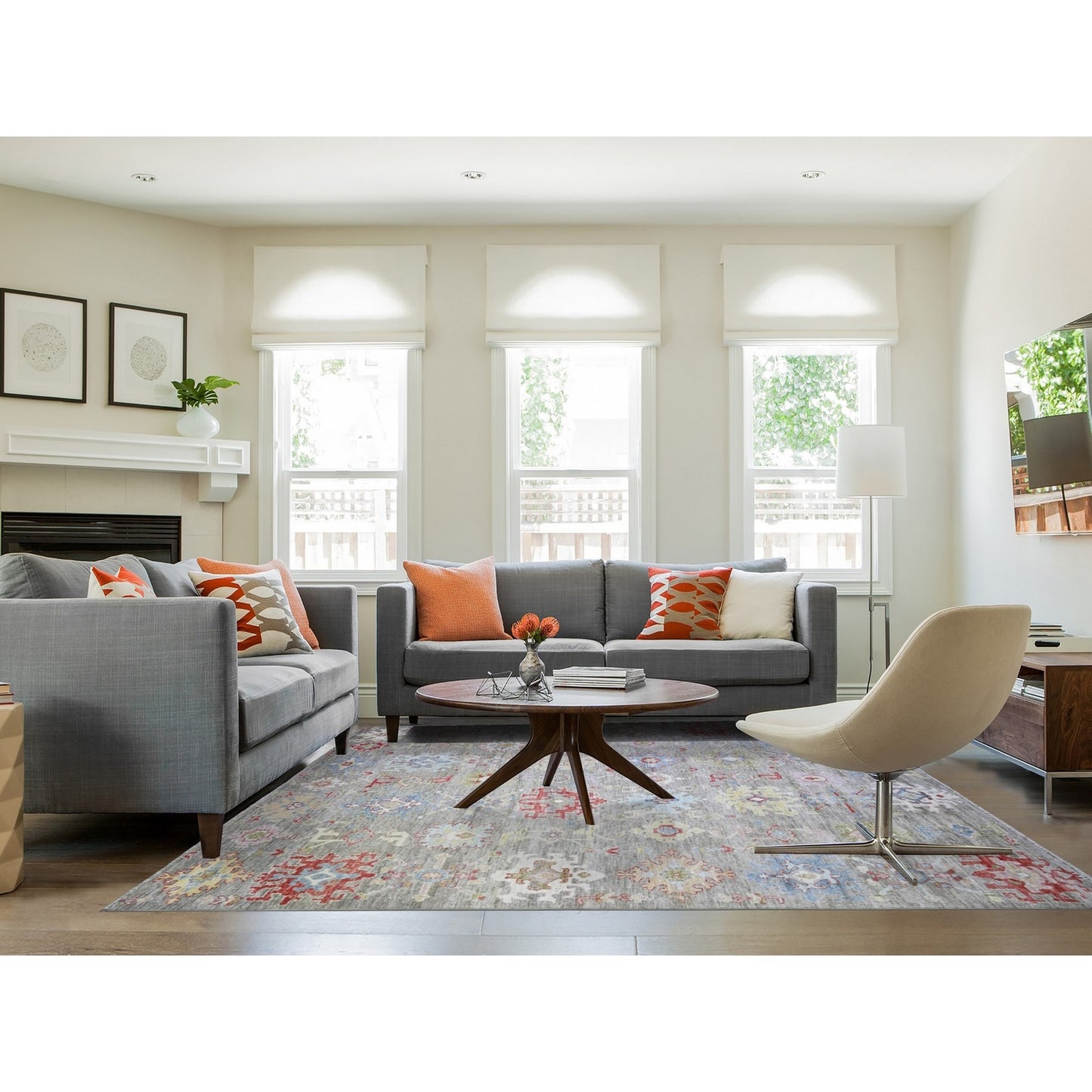 8'1"X10'8" Taupe Afghan Angora Oushak Soft Wool Hand Knotted Oriental Rug