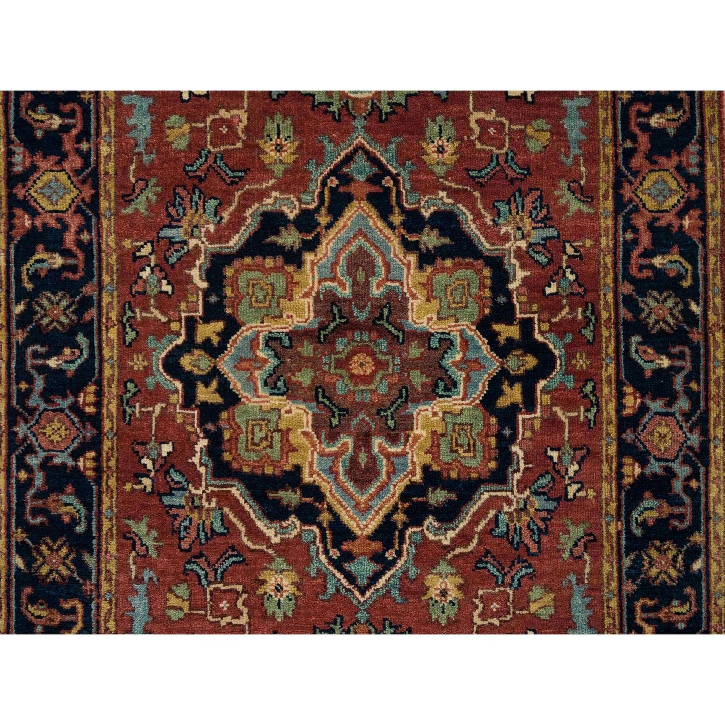 2'6"X18' Red Soft Wool Hand Knotted Antiqued Fine Heris Xl Runner Rug