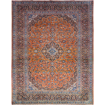 9'8"X12'8" Cinnabar Red Zoroastrian Kishoon Design Vintage Oriental Rug