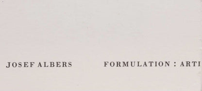 Josef Albers - Formulation : Articulation Serigraph Abstract Art Print Framed