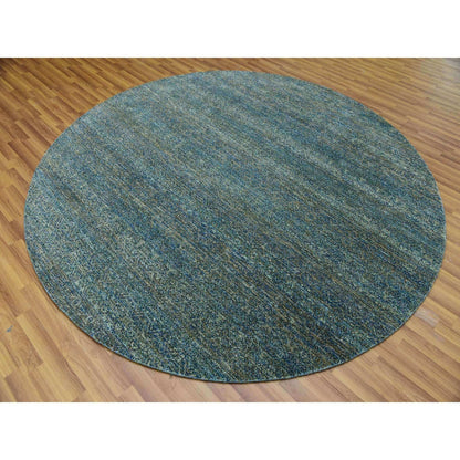 8'X8' Green Hand Knotted Kohinoor Herrita 100% Wool Round Oriental Rug