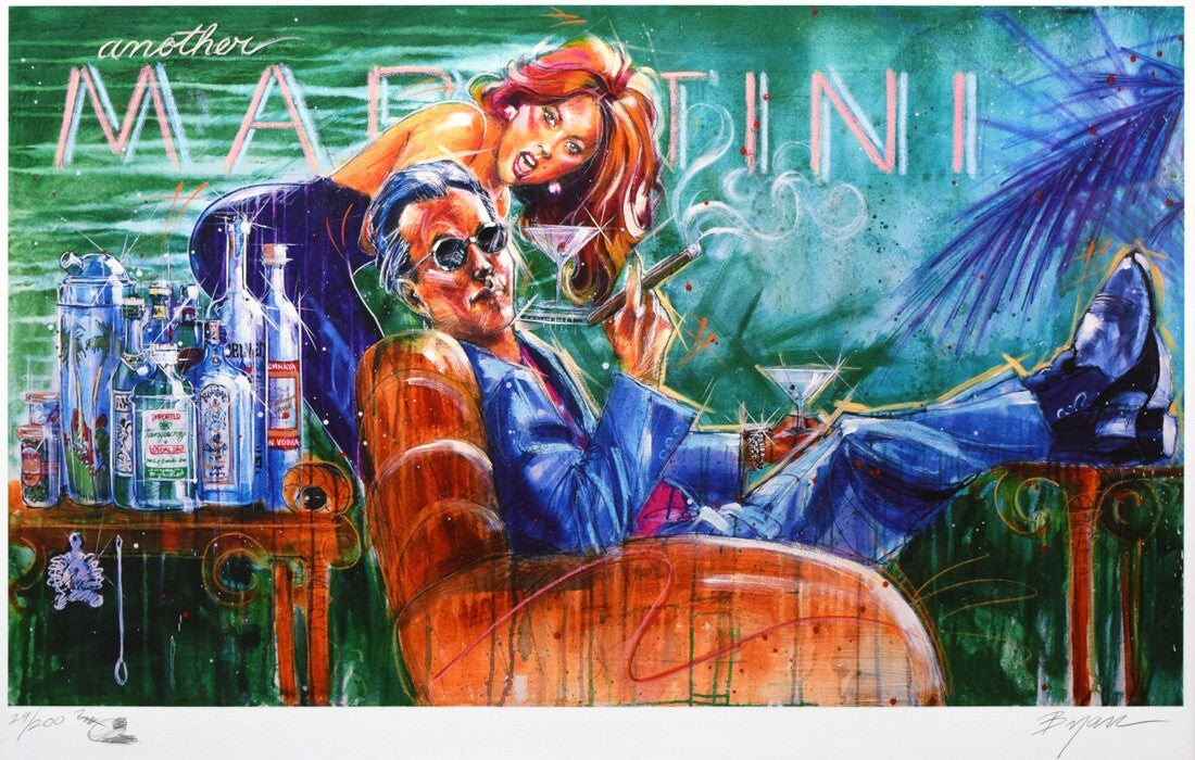Michael Bryan - Another Martini Original Serigraph Framed Numbered