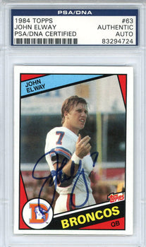 John Elway Autographed 1984 Topps Rookie Card #63 (Psa)