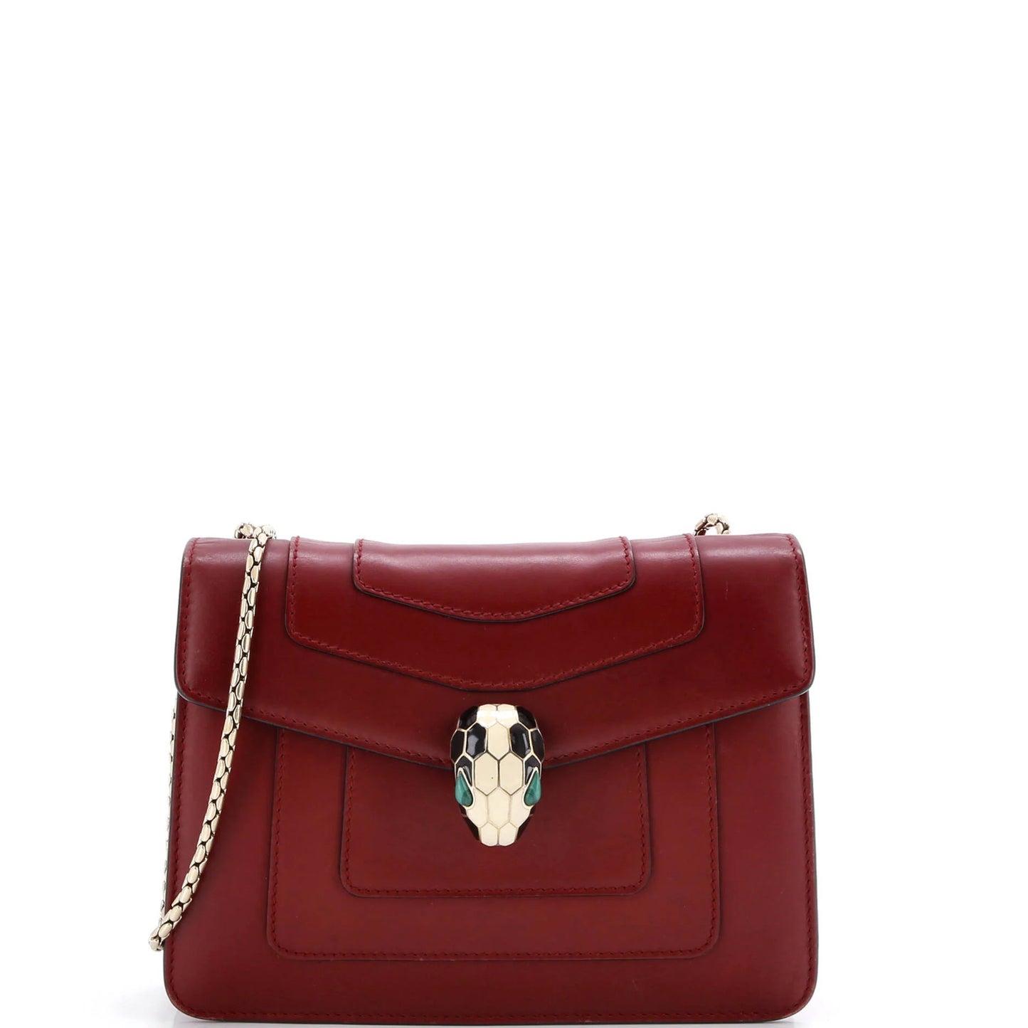 Bvlgari Serpenti Forever Square Shoulder Bag Leather Small