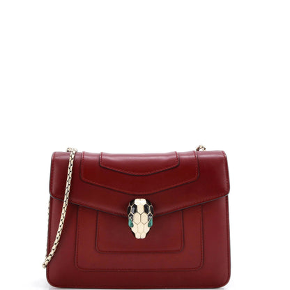 Bvlgari Serpenti Forever Square Shoulder Bag Leather Small
