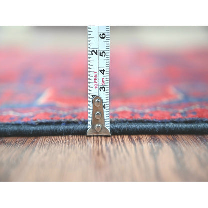 2'6"X6'1" Red Andkhoy Geometric Design Soft Wool Hand Knotted Runner Rug
