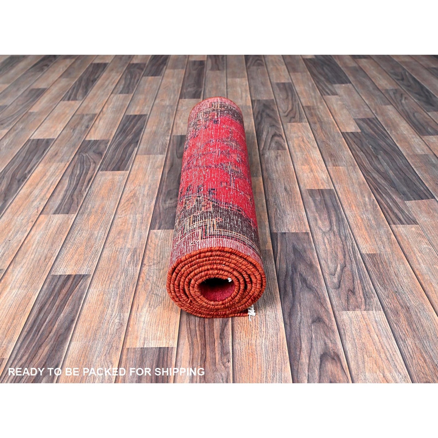 2'8"X8'3" Pink Overdyed Vintage Zoroastrian Wool Hand Knotted Runner Rug