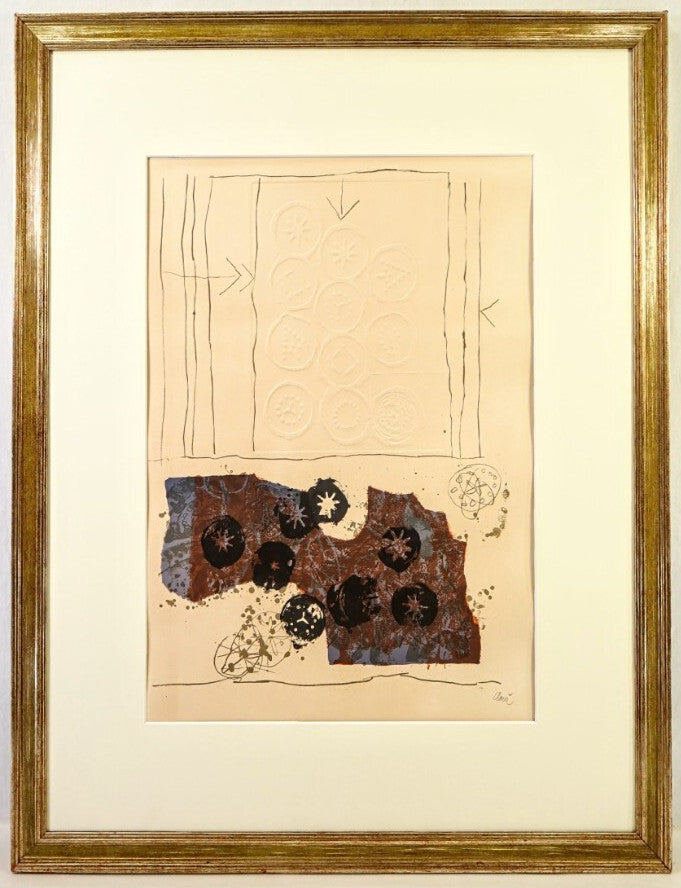 Antoni Clav 1970 Signed Lithograph With Embossing "Trobadors Vii" Ltd Ed 50