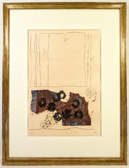 Antoni Clav 1970 Signed Lithograph With Embossing "Trobadors Vii" Ltd Ed 50