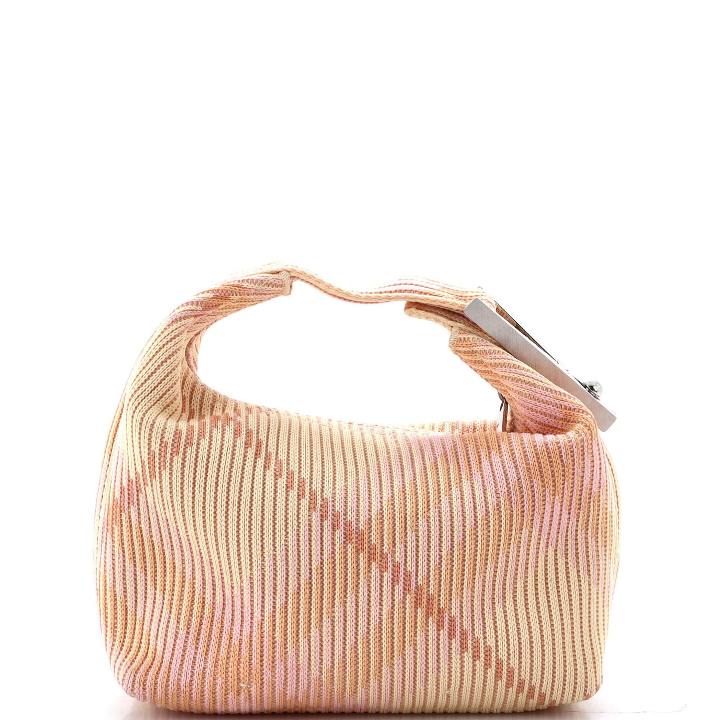 Burberry Peg Handle Bag Knit Check Fabric Mini