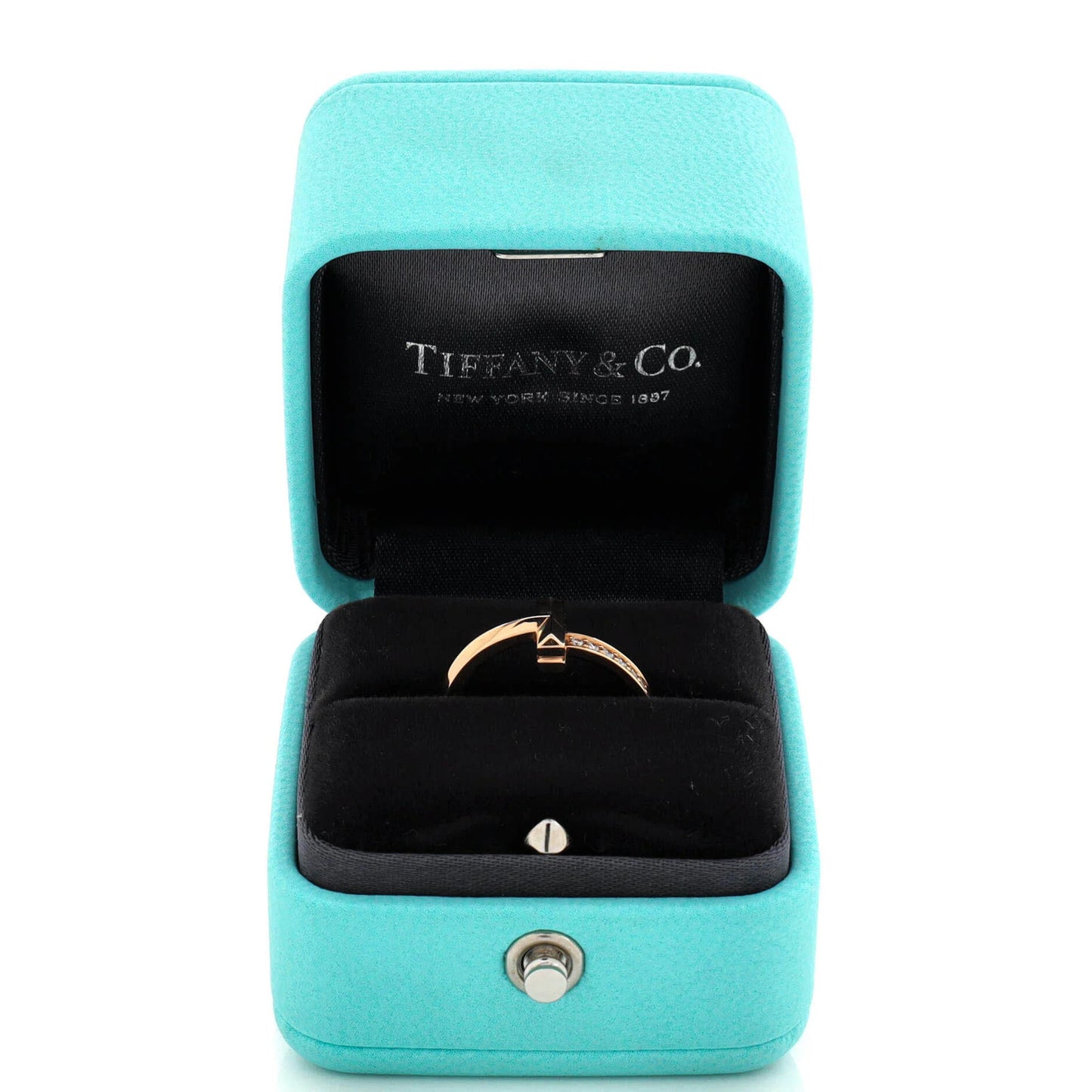 Tiffany & Co. T1 Ring 18K Rose Gold With Diamonds Narrow