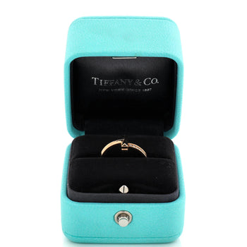 Tiffany & Co. T1 Ring 18K Rose Gold With Diamonds Narrow