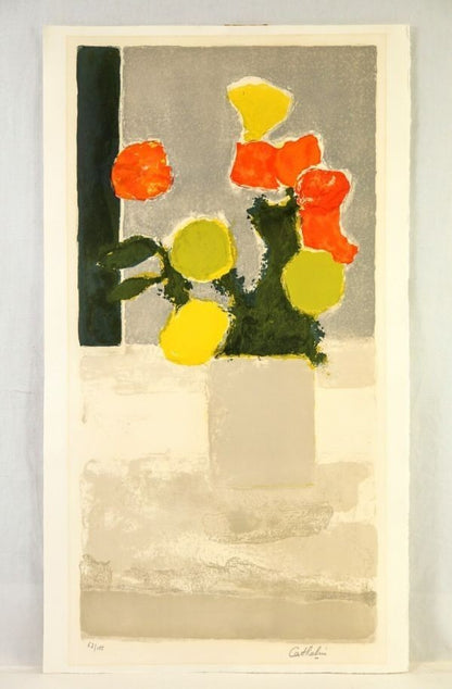 Bernard Cathelin Lithograph "Rose Dinde Et Millefeuille" 1972 Signed 185Ex
