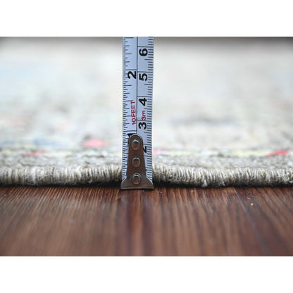2'8"X5'9" Brown Angora Oushak Floral Pattern Hand Knotted Wool Runner Rug