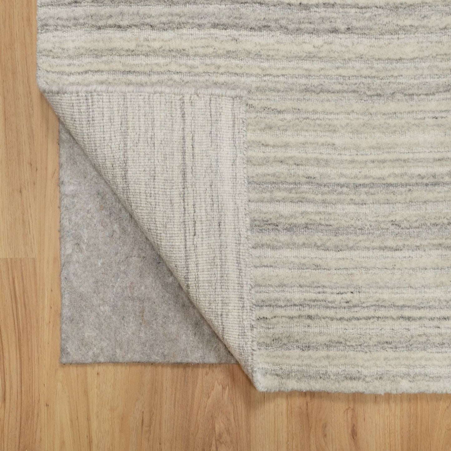 2'6"X10' Beige Plain Modern Design Undyed All Wool Hand Loomed Runner Rug