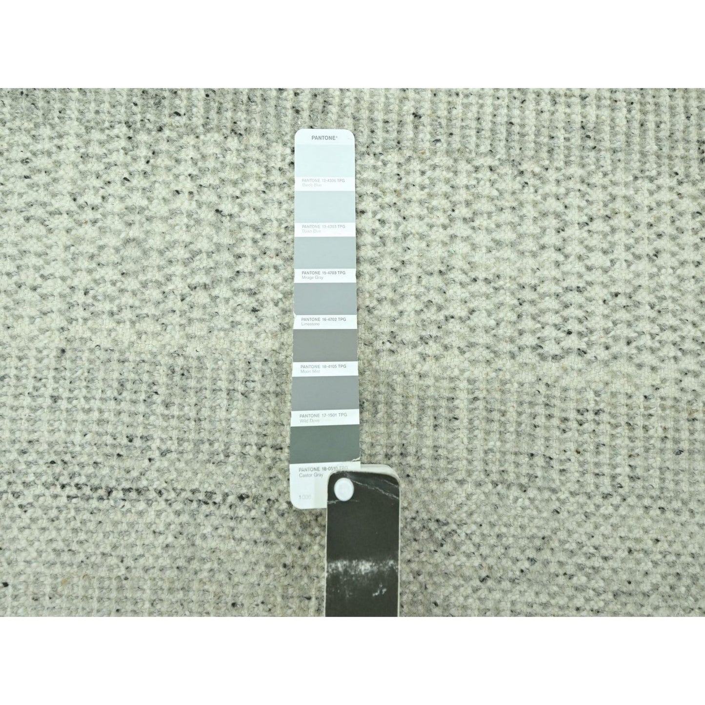 2'8"X6'3" Gray 100% Wool Rug Hand Knotted Oxidized Grass Design Runner