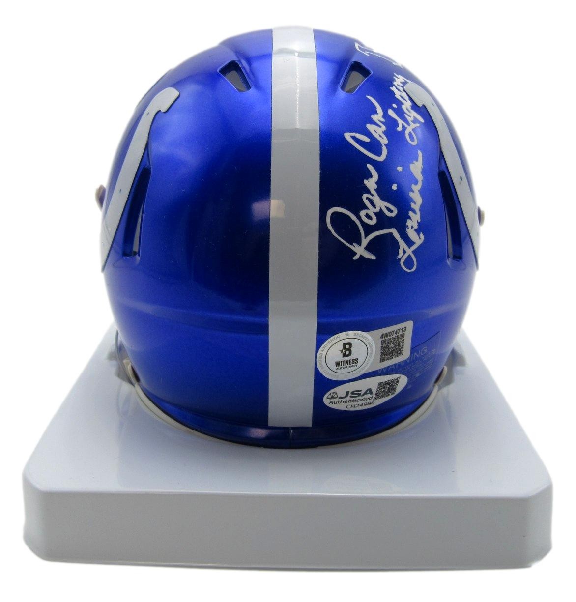 Bert Jones/Roger Carr Autographed/Inscribed Colts Mini Helmet Jsa/Bas 201605