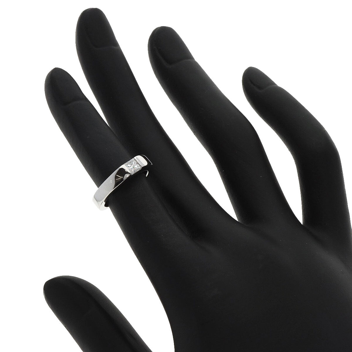 CARTIER   Ring Tank Diamond #44 K18 White Gold