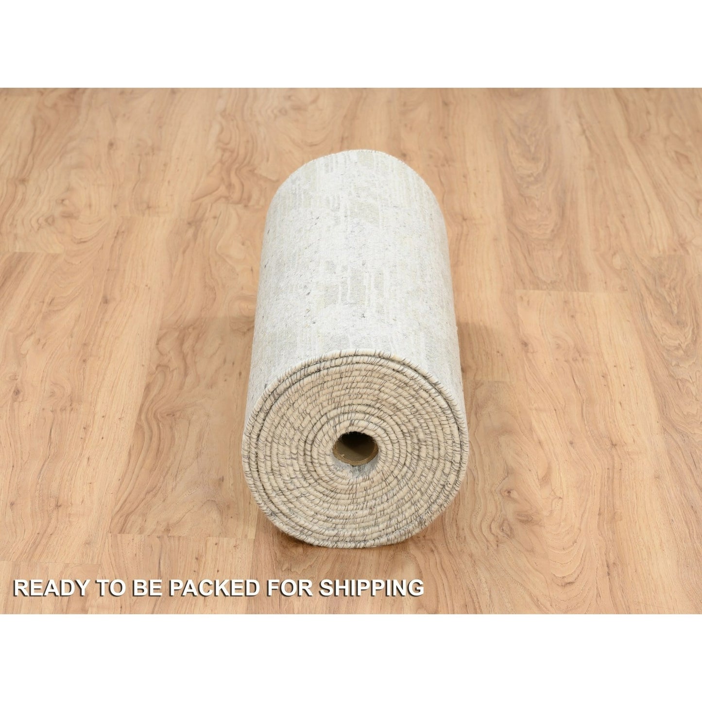 2'7"X24'3" Gray Modern Hand Knotted Hand Spun Natural Wool Xl Runner Rug