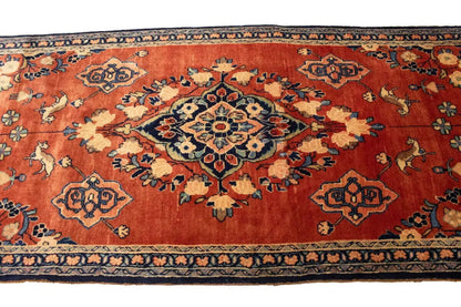 Vintage Oriental Runner Rug Tribal Floral Design