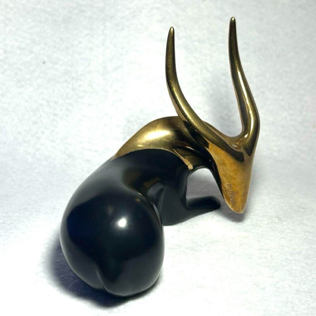 Loet Vanderveen Limited Edition Bronze Antelope Gold Signed Sculpture Ed2500