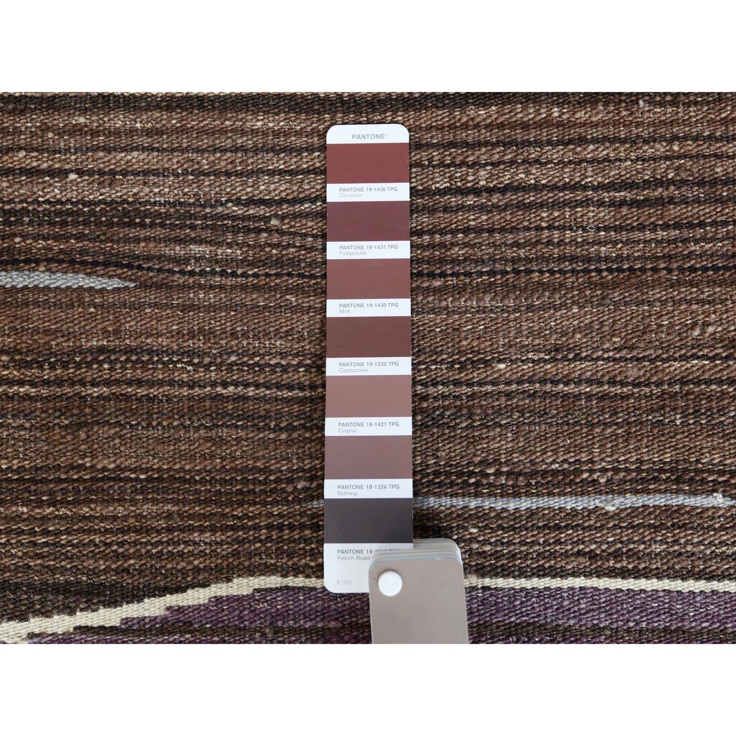 6'3"X9' Hand Woven Flat Weave Kilim Brown Mountain Design Reversible Rug