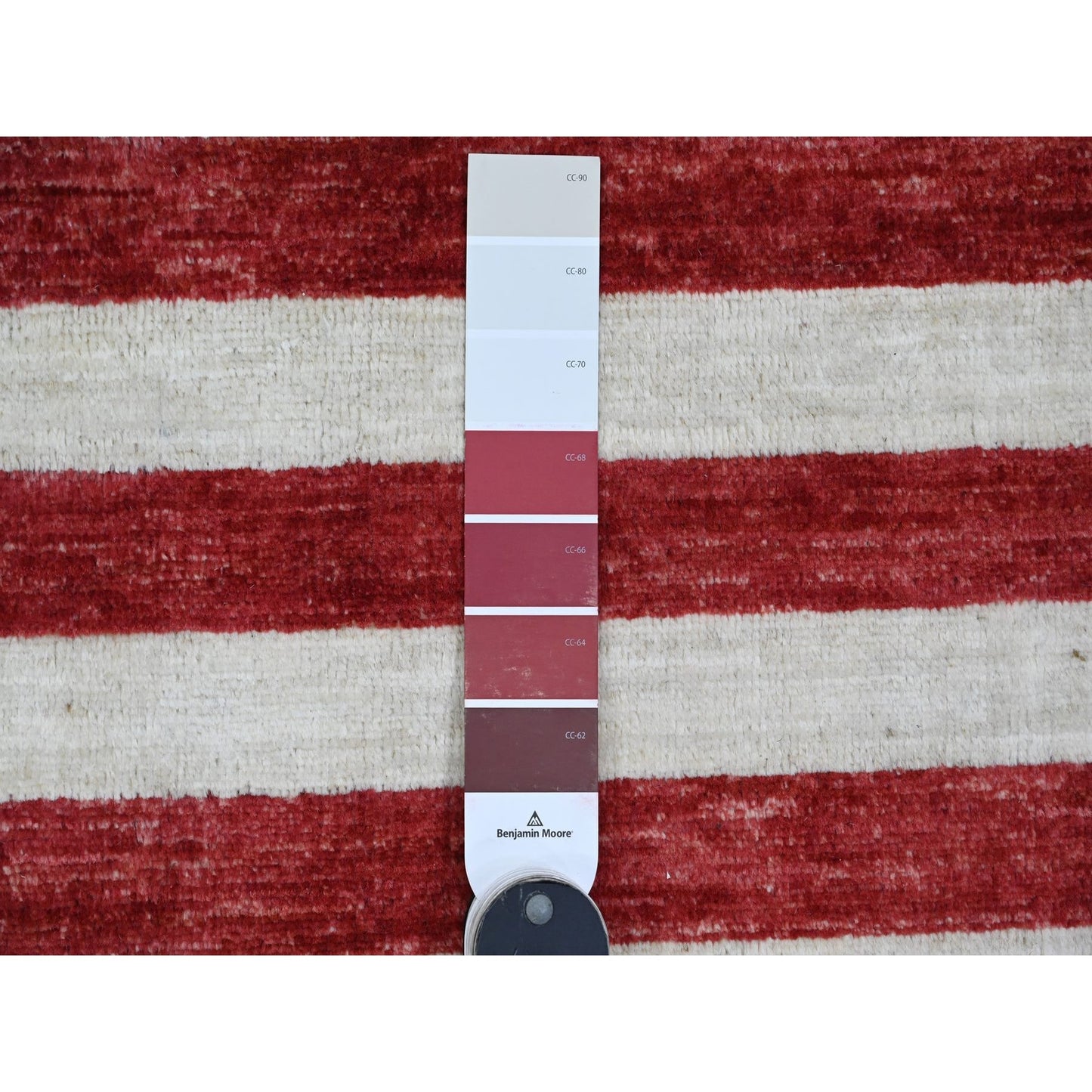 2'5"X4' Red All Wool American Flag Hand Knotted Peshawar Wall Hanging Rug