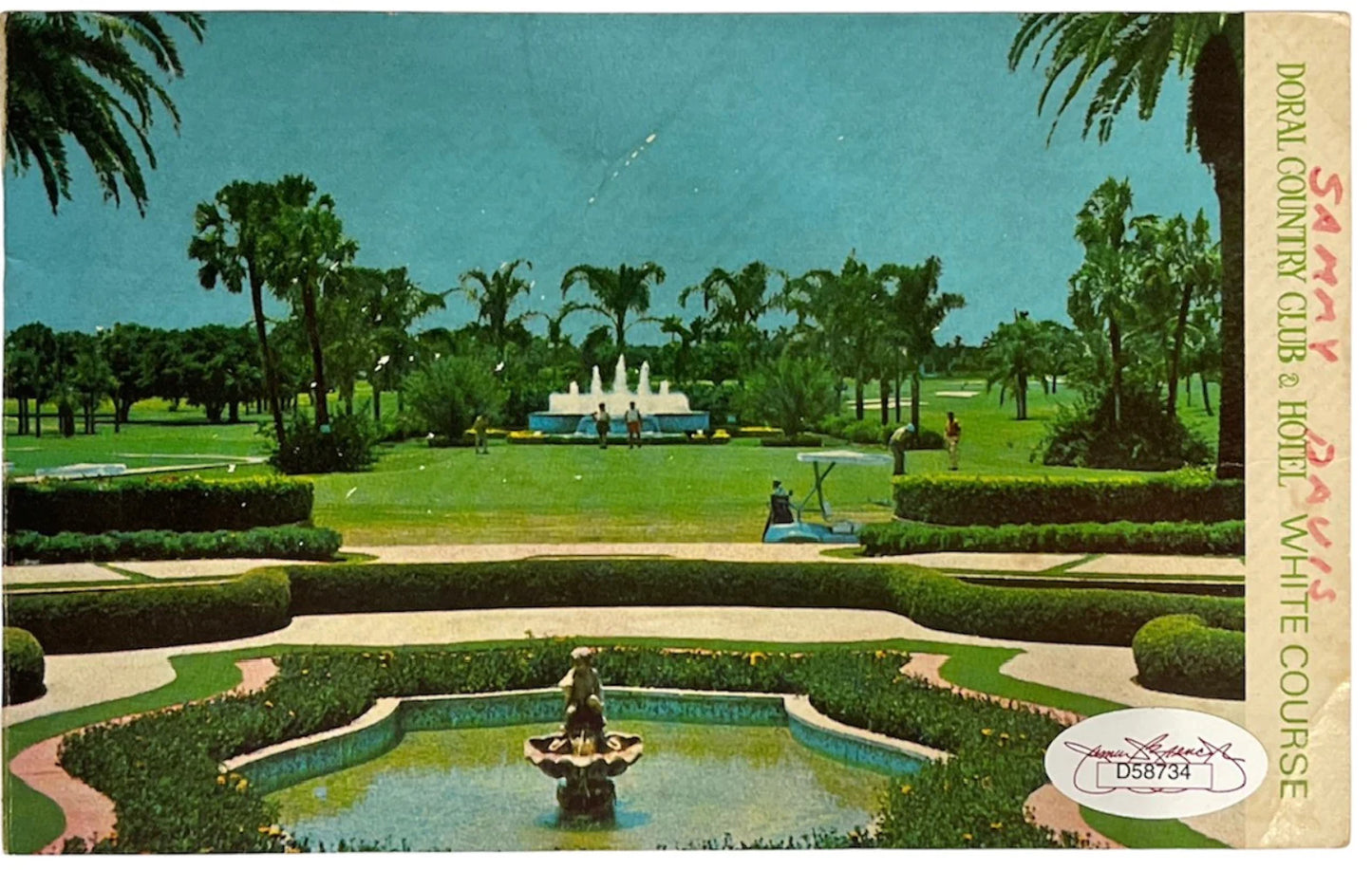 Sammy Davis Jr Autographed Golf Club Scorecard (Jsa)