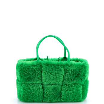 Bottega Veneta Arco Tote Intrecciato Shearling Small