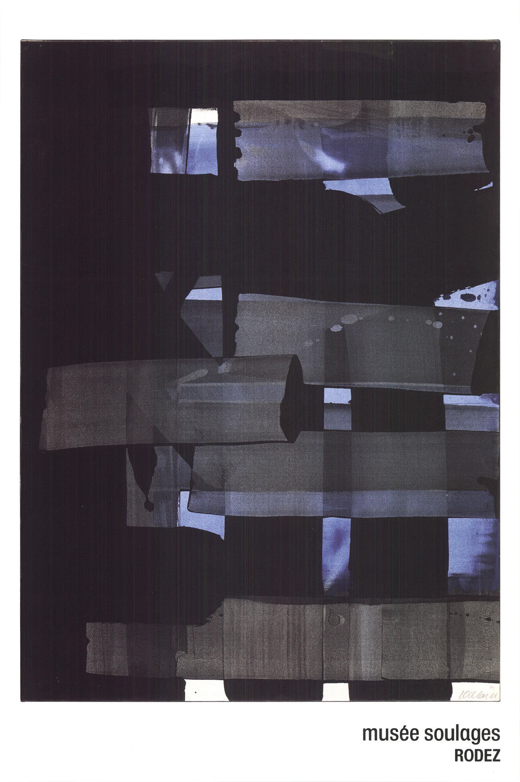 Pierre Soulages, 2007, Offset Lithograph, Abstract, 23.75" x 15.75", Gouache