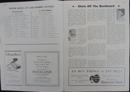 Vintage 1947 Boston Celtics Vs. St. Louis Bombers