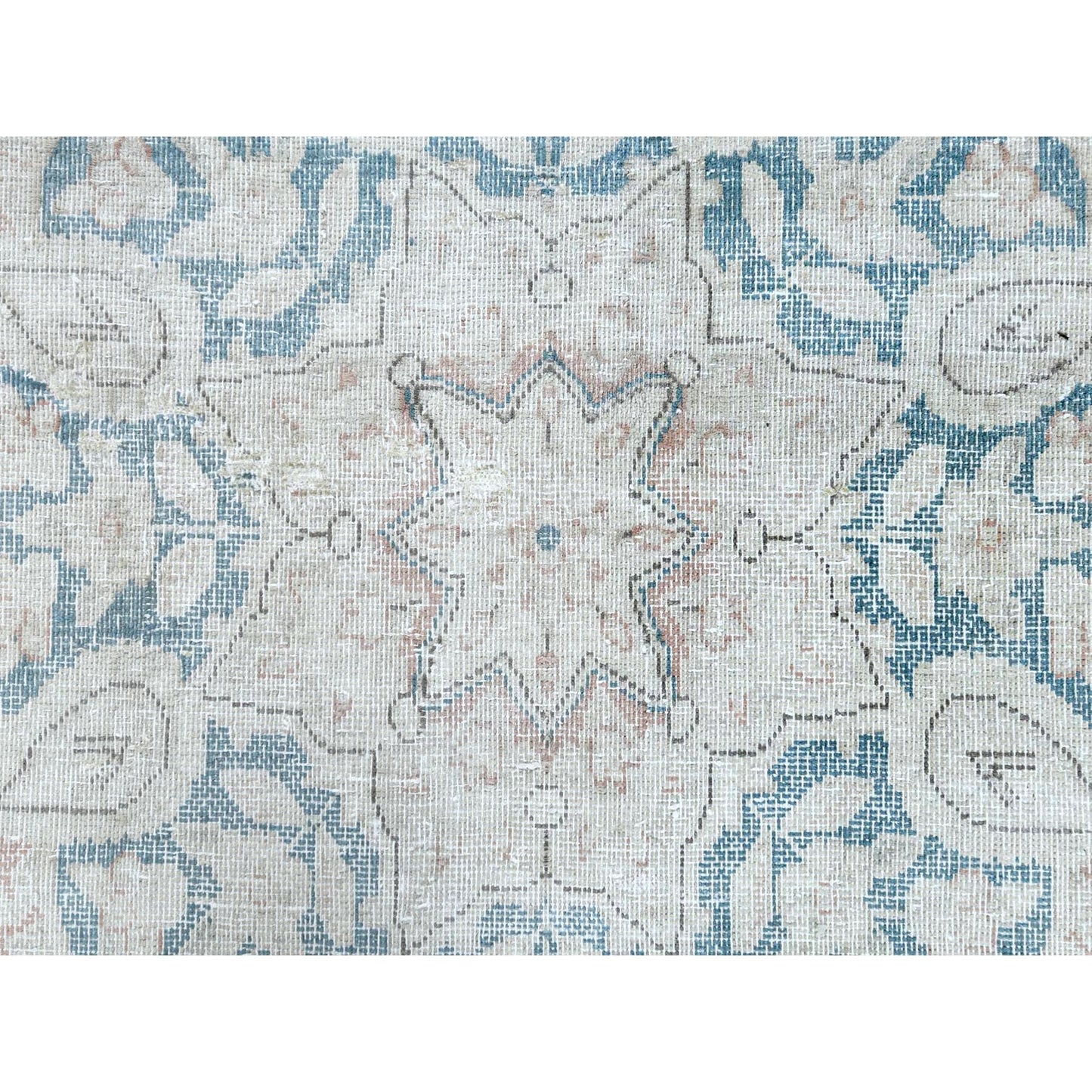 10'1"X14'2" Hand Knotted Almond Brown Vintage Farsian Karman Wool Rug