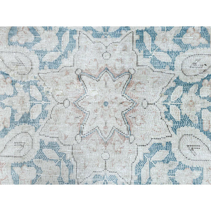 10'1"X14'2" Hand Knotted Almond Brown Vintage Farsian Karman Wool Rug