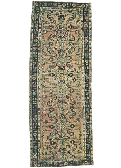 Vintage Antique Oriental Runner Rug Muted